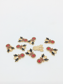 6 x Enamelled Reindeer Head Charms, 17x12mm (2761)