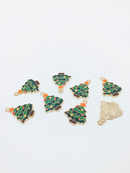 4 x Enamelled Christmas Tree Charms, 24x18mm (2764)