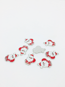 6 x Silver Tone Enamelled Santa Claus Charms, 23x17mm (2766)