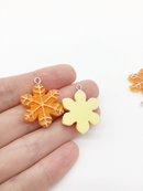 1 x Resin Gingerbread Snowflake Pendant, 30x22mm (3362)