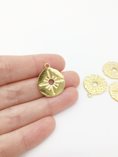 1 x 18K Gold Plated Stainless Steel Star Charm, 23x19mm (0461)