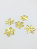 8 x Gold Tone Flower Beads, 33mm Metal Flower Beads for Tiara Making