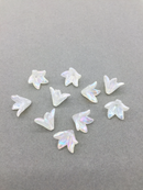 20 x AB Plated White Lily Flower Beads, 15x17mm (3155)