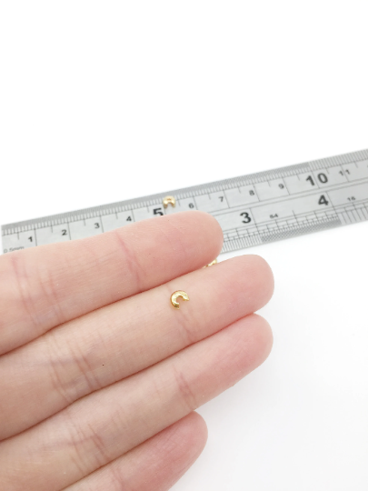 50 x 18K Gold Plated Crimp Bead Covers, 4mm (3346)
