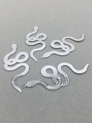 6 x Embossed Stainless Steel Snake Pendants, 64x25mm (3605)
