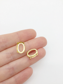 12 x Gold Tone Brass Setting for Oval Cut Stones, 10x14mm (3707)