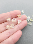 20 x Tiny Light Yellow AB Glass Trumpet Flower Beads, 8.5x5.5mm (3745)