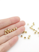 50 x Light 18K Gold Plated Round Spacer Beads, 5mm (0379)