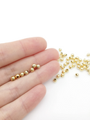 50 x Light 18K Gold Plated Round Spacer Beads, 4mm (0385)