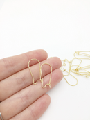 5 pairs x Gold Plated Stainless Steel Kidney Ear Wire, 25mm (0388)