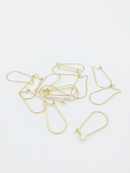 5 pairs x Gold Plated Stainless Steel Kidney Ear Wire, 25mm (0388)