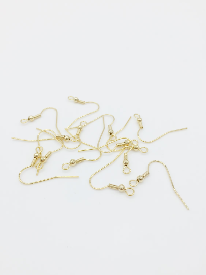 10 pairs x Gold Plated Stainless Steel Earring Hooks (1911)