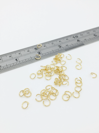 100 x 18K Gold Plated Stainless Steel Jump Rings, 20 Gauge, 6x0.8mm (3775)