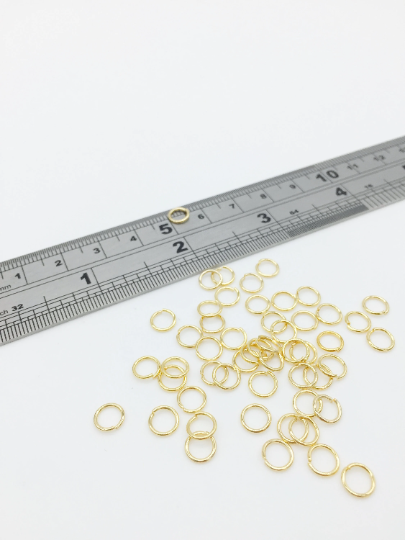100 x 24K Gold Plated Stainless Steel Jump Rings, 20 Gauge, 6x0.8mm (3776)