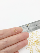 100 x 24K Gold Plated Stainless Steel Jump Rings, 20 Gauge, 6x0.8mm (0343)