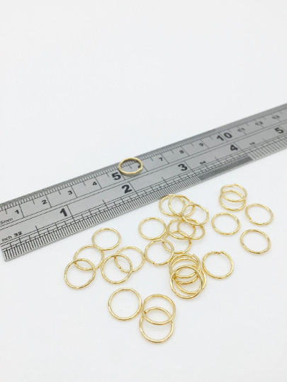 40 x 24K Gold Plated Stainless Steel Jump Rings, 18 Gauge, 10x1mm (3777)