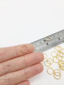 40 x 24K Gold Plated Stainless Steel Jump Rings, 18 Gauge, 10x1mm (0345)