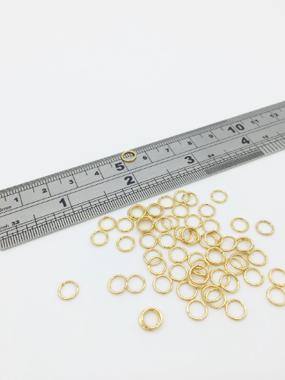 100 x 18K Gold Plated Stainless Steel Jump Rings, 20 Gauge, 6x0.8mm (3778)