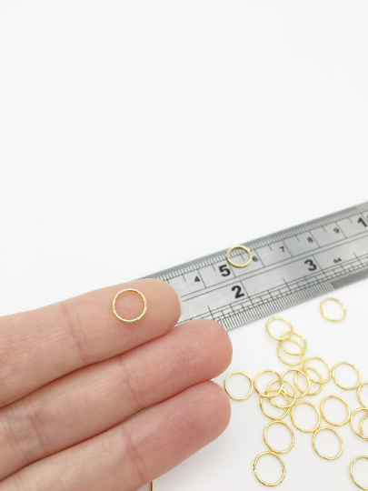 100 x 18K Gold Plated Stainless Steel Jump Rings, 20 Gauge, 8x0.8mm (3779)