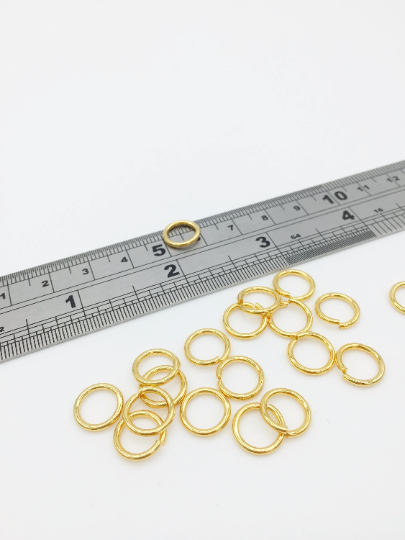 20 x 18K Gold Plated Stainless Steel Jump Rings, 10x1.5mm (3780)