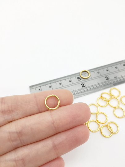 20 x 18K Gold Plated Stainless Steel Jump Rings, 10x1.5mm (0354)