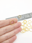 20 x 18K Gold Plated Stainless Steel Jump Rings, 13x1.5mm (0363)