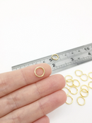 40 x 24K Gold Plated Stainless Steel Jump Rings, 9x1.2mm (0368)