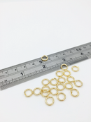 40 x 24K Gold Plated Stainless Steel Jump Rings, 8x1.5mm (0378)