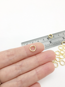40 x 24K Gold Plated Stainless Steel Jump Rings, 8x1.5mm (0378)