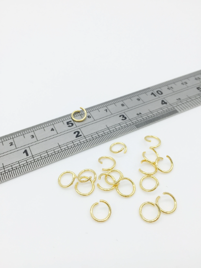 40 x 24K Gold Plated Stainless Steel Jump Rings, 8x1mm (3784)