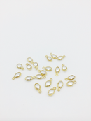 2 x 18K Gold Plated Tiny Clear Glass Oval Charms, 9x5mm