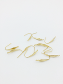 4 pairs x Gold Plated Stainless Steel Fish Hook Earring Blanks, 19x4.5mm (0335)