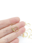 4 pairs x 24K Gold Plated Stainless Steel Leverback Earring Blanks, 15x10mm (0336)