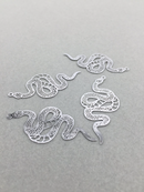 8 x Stainless Steel Filigree Snake Pendants, 47x22mm (0337)