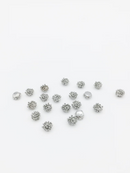 10 x Silver Flower Stamen Cabochons, 6mm (0341)