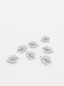 1 x Rhodium Plated Cubic Zirconia Leaf Shaped Pendant, 16x12mm (0284)