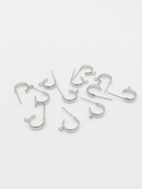 1 pair x Rhodium Plated Brass Hoop Earring Studs, 17x12mm (0296)