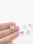 1 x Solid Stainless Steel Butterfly Pendant, 12.5x13mm (0301)