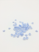 40 x Tiny Pearlised Blue Flower Beads, 6.5mm (0310)