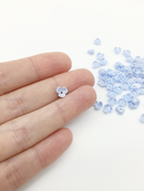 40 x Tiny Pearlised Blue Flower Beads, 6.5mm (0310)