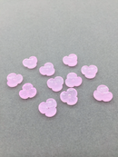 10 x Pink Jade Imitation Glass Flower Beads, 12mm (3829)