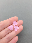 10 x Pink Jade Imitation Glass Flower Beads, 12mm (3829)