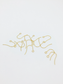 100pcs x 18K Gold Plated Stainless Steel Earring Hooks, 20x15mm (3850)
