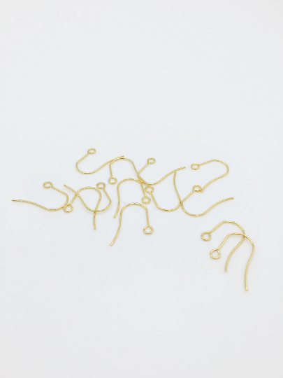 100pcs x 18K Gold Plated Stainless Steel Earring Hooks, 20x15mm (3850)