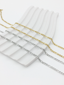 1 x Stainless Steel Figaro Chain, Gold or Silver Colour, 45cm / 17.7 inches (3895)