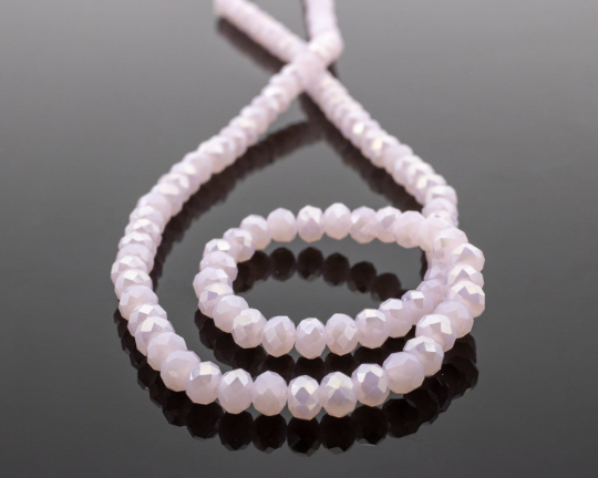 1 strand x 2.5x3mm Tiny Light Pink Faceted Glass Rondelle Beads, 36.5cm/148 Beads (3483)