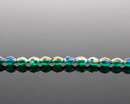 1 strand x 4x6mm AB Plated Green Faceted Rice Shaped Crystal Beads, 43cm/72 Beads (3483)