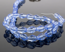 1 strand x 7x10mm Cornflower Blue Smooth Faceted Teardrop Crystal Beads, 35cm/42 Beads (3482)