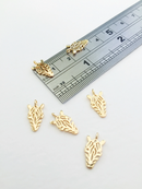 2 x 18K Gold Plated Brass Zebra Charms, 15x8mm