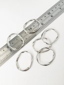 4 x Platinum Plated Wavy Oval Jewellery Connectors, 32x28mm (0953)